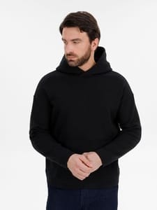 Худи оверсайз унисекс Snuggie, черное с логотипом