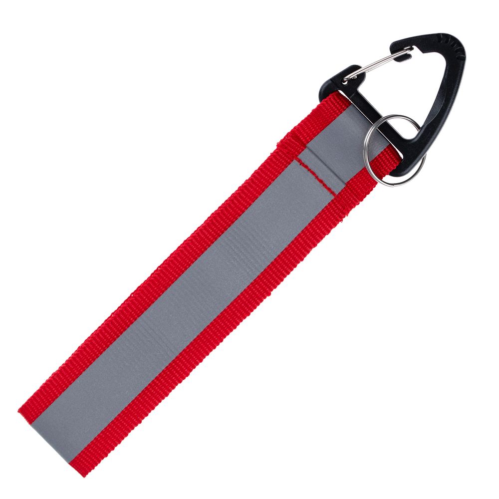 Светоотражающий брелок Flashline, серый с красным с логотипом