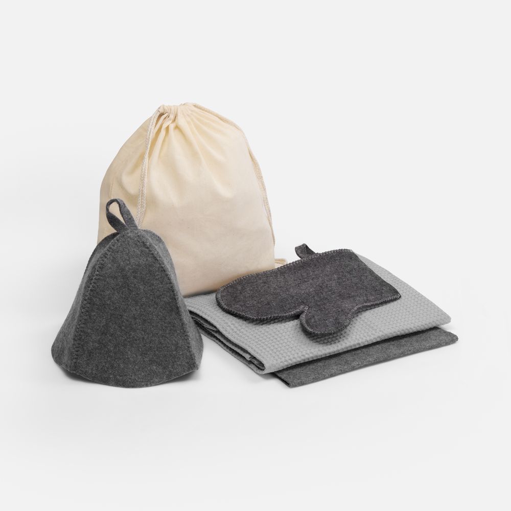 Банный набор Heat Therapy ver.2, мужской, светло-серый с логотипом