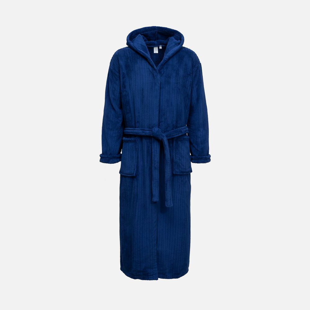 Халат флисовый Magic Mantle, темно-синий с логотипом