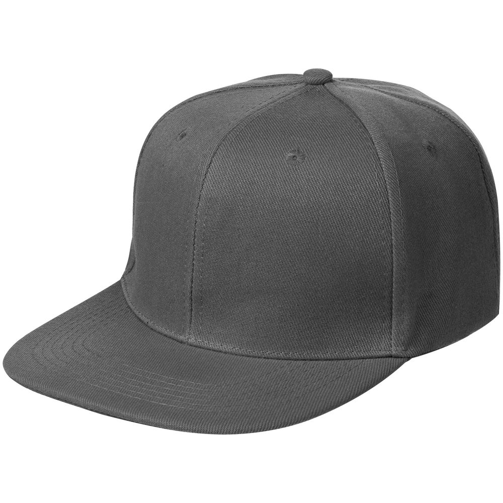 Бейсболка Snapback с прямым козырьком, серая с логотипом