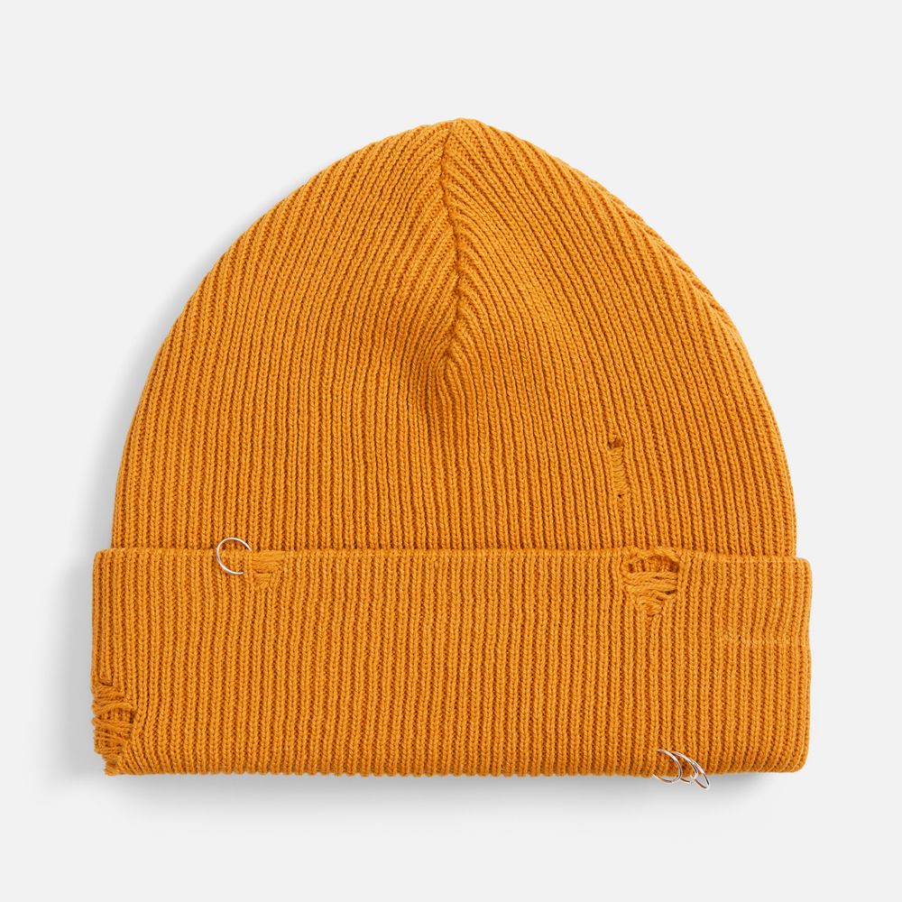 Шапка Ribelle, темно-желтая (горчичная) с логотипом