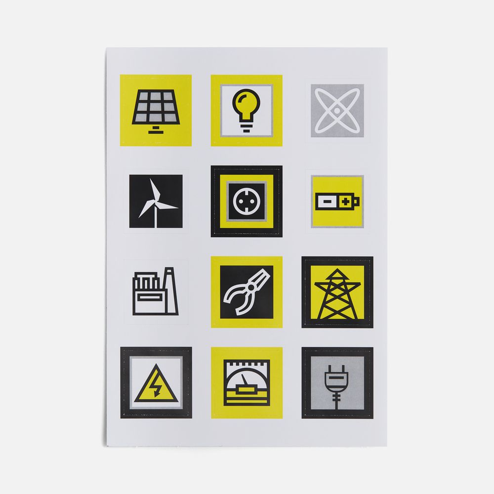 Стикерпак бумажный Industry, энергетика с логотипом