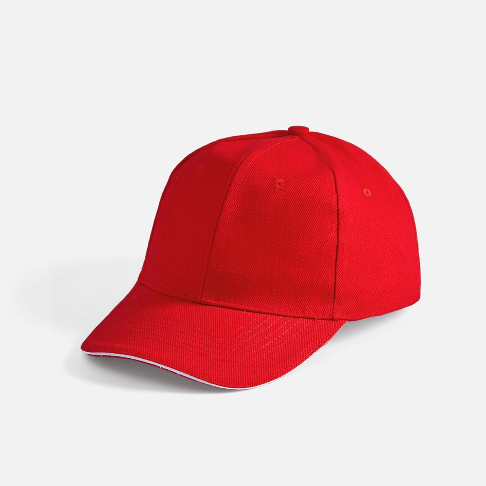 Бейсболка Buffalo, красная с белым с логотипом