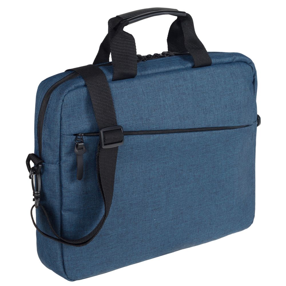 Сумка для ноутбука The First, синяя с логотипом