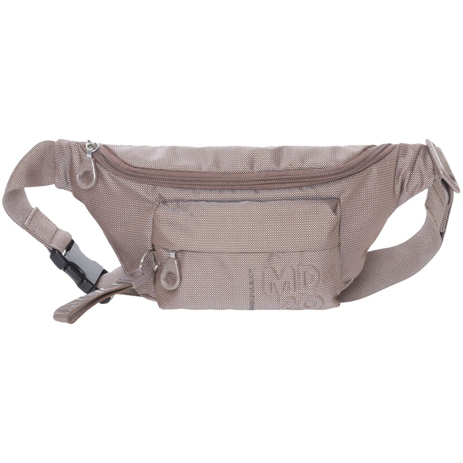 Сумка поясная MD20, серо-коричневая с логотипом