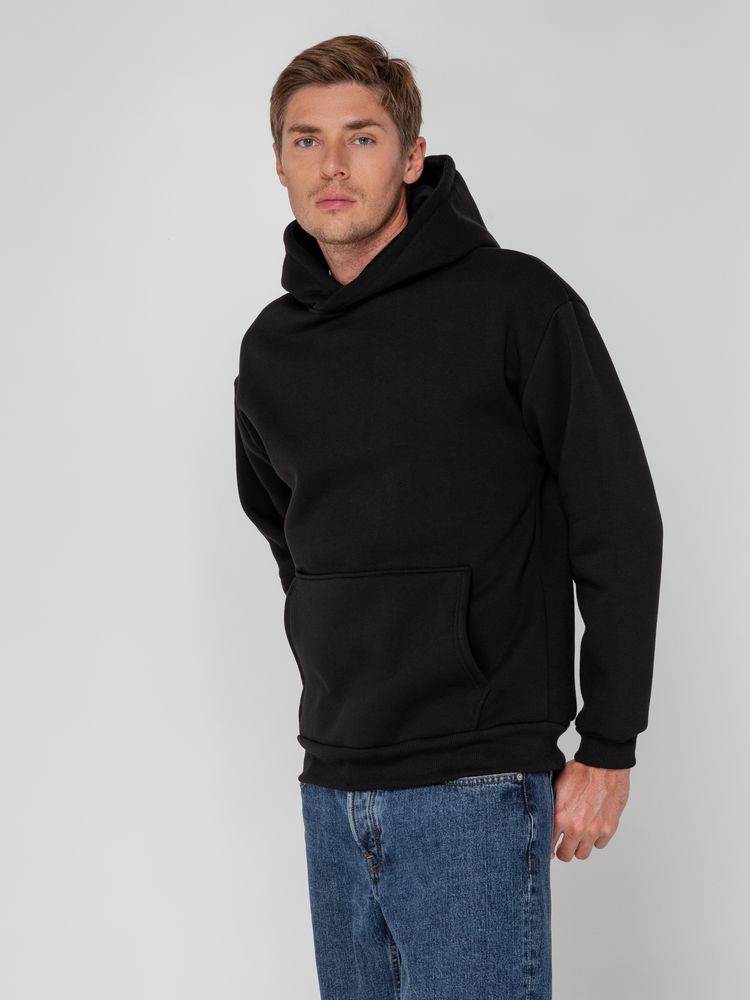 Худи унисекс оверсайз Full Swing, черное с логотипом