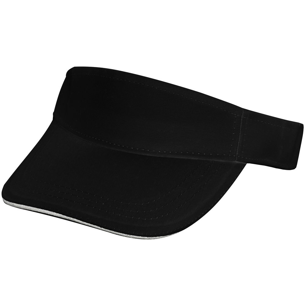 Козырек Active, черный с белым кантом с логотипом