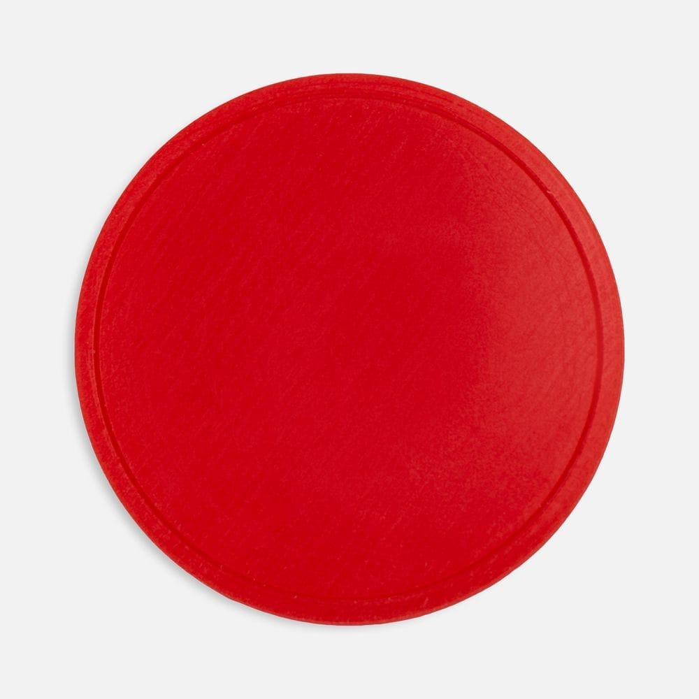 Лейбл из ПВХ Dzeta Round, L, красный с логотипом