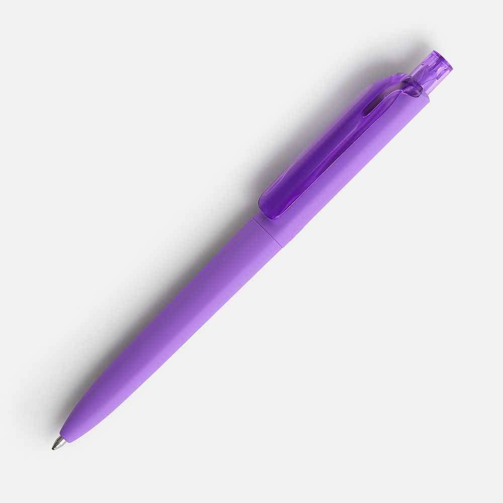 Ручка шариковая Prodir DS8 PRR-T Soft Touch, фиолетовая с логотипом