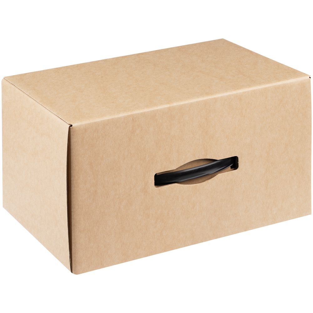 Коробка Matter High Light, крафт с черной ручкой с логотипом