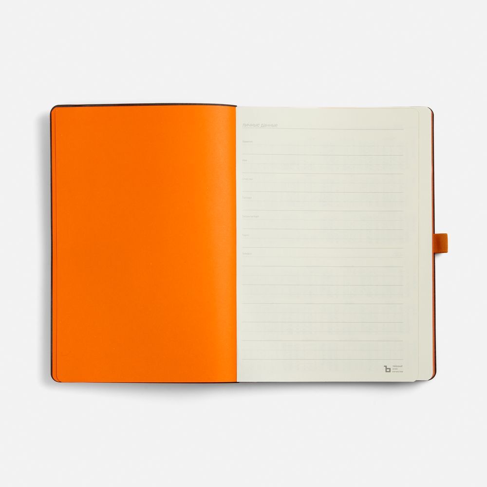 Ежедневники с логотипом с печатью логотипа. Ежедневник Peel Flex, недатированный по цене 939 ₽ руб. (артикул 26687.20) Ежедневник Peel Flex, недатированный, оранжевый