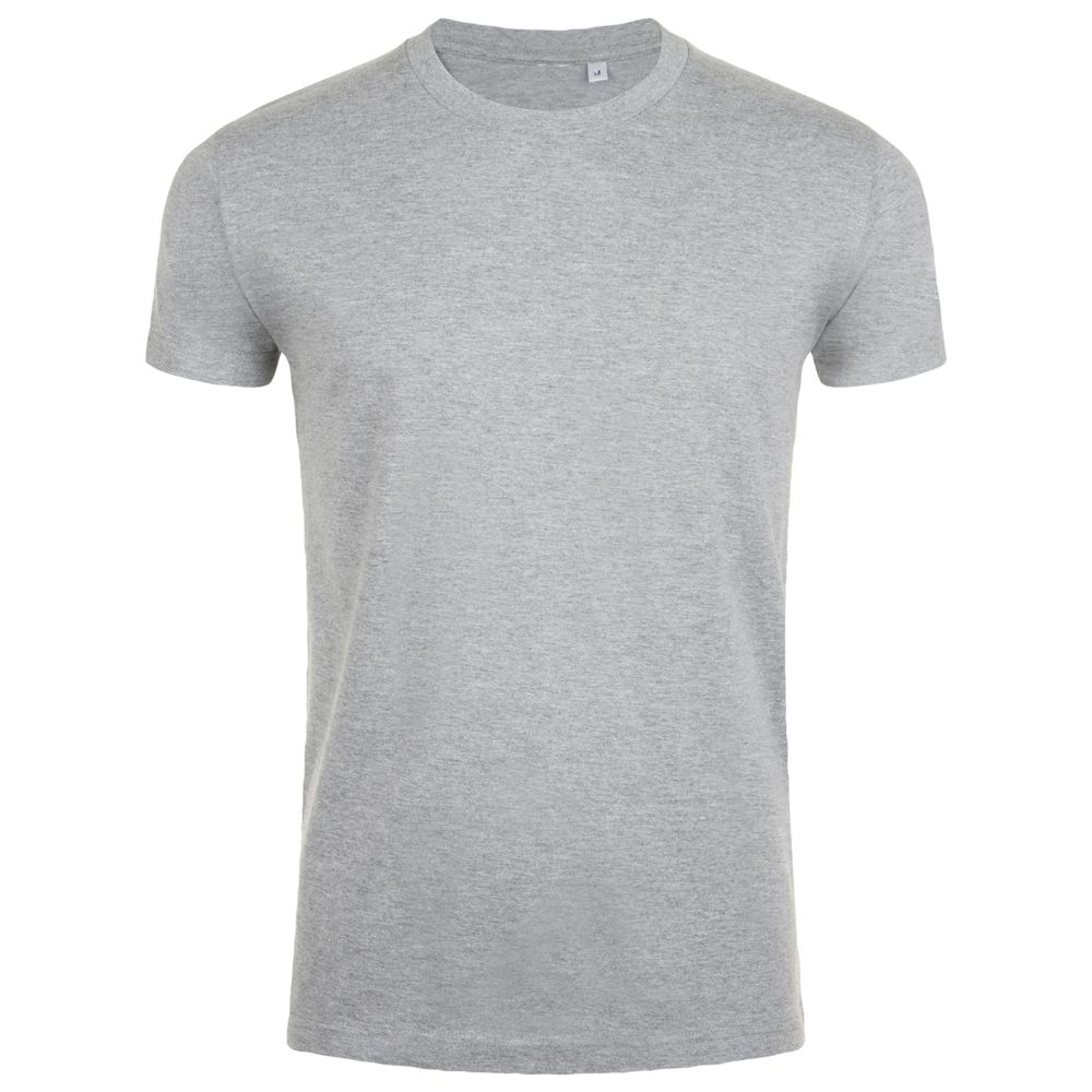 Футболка мужская приталенная Imperial Fit 190, серый меланж с логотипом