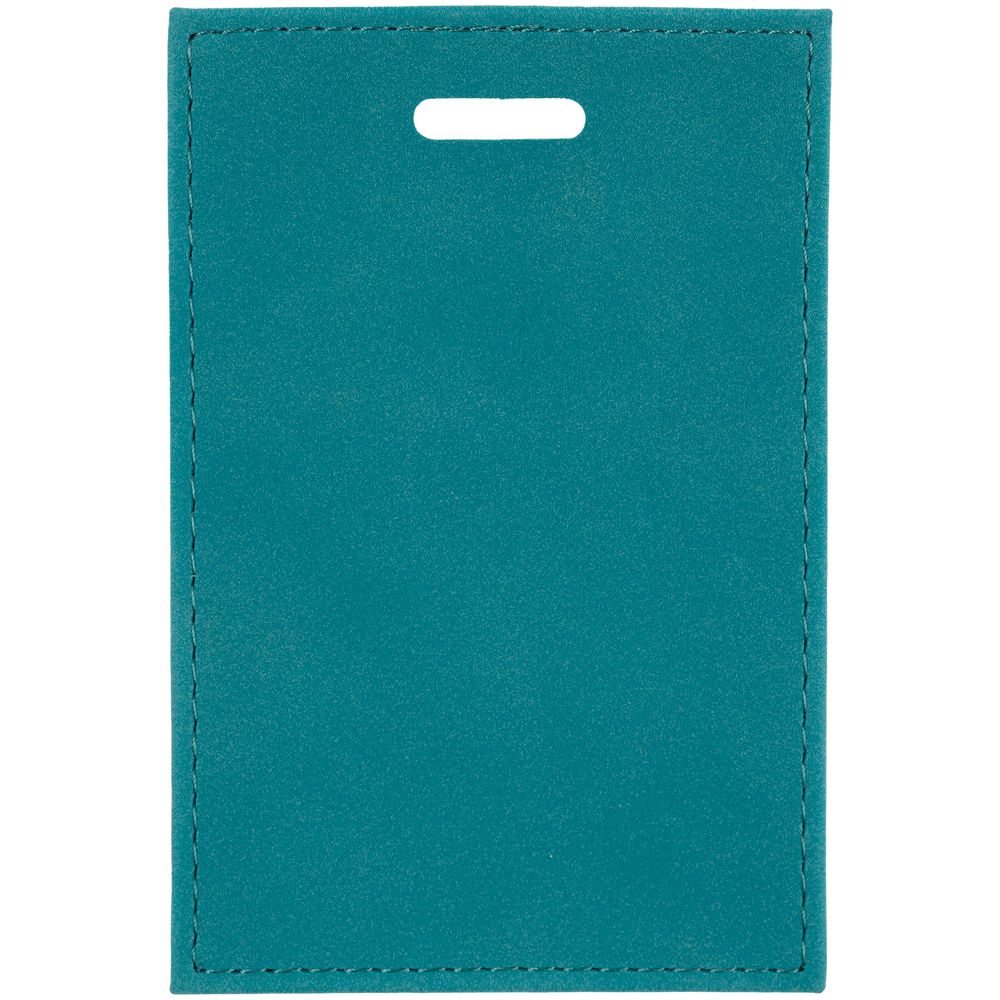 Чехол для пропуска Nubuk, бирюзовый с логотипом