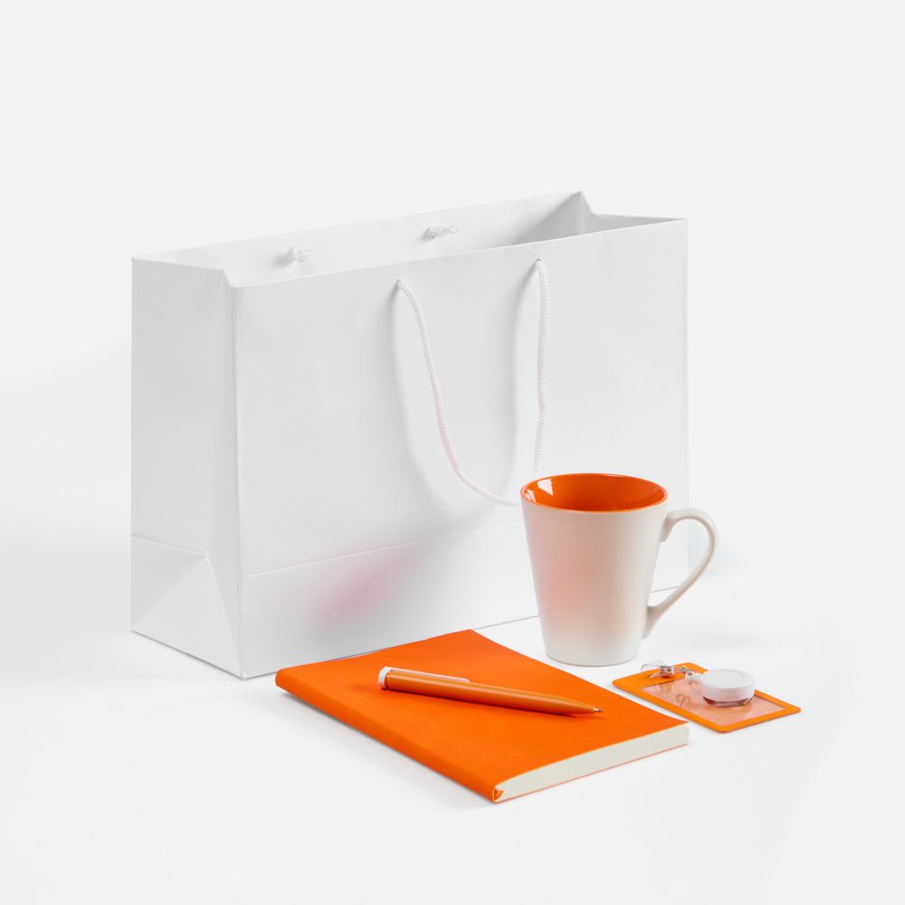 Набор Flat White, оранжевый с логотипом
