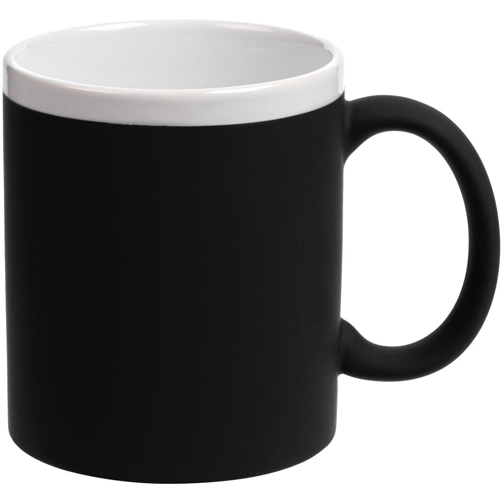 Кружка StopSpot с покрытием софт-тач, черная с логотипом