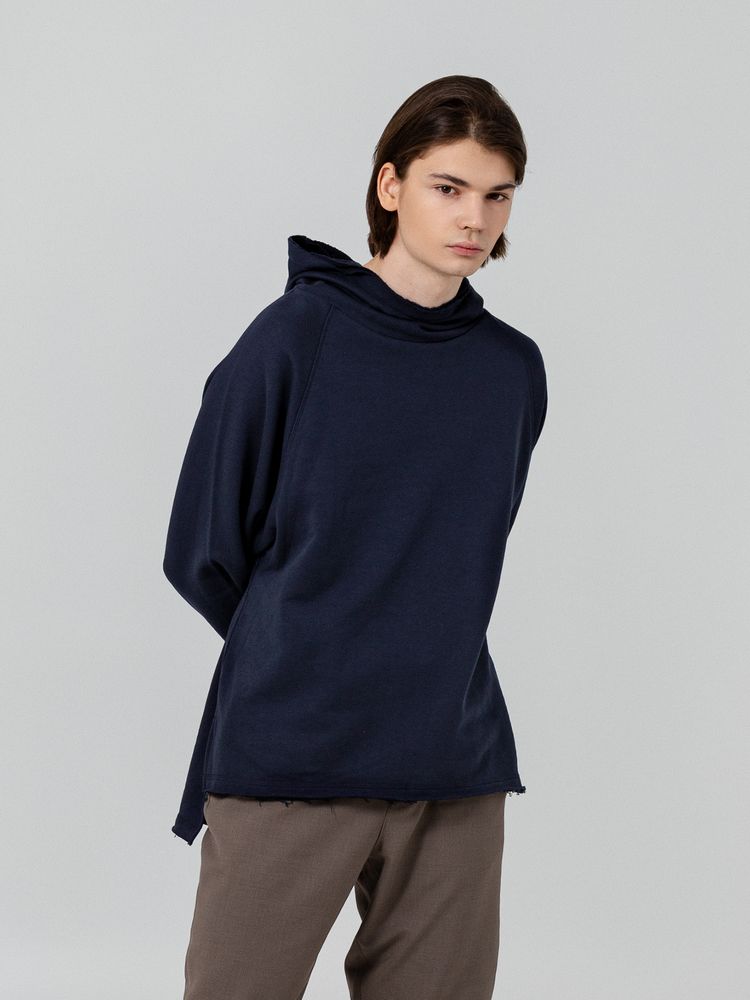 Худи унисекс Vozduh 1.0, темно-синее с логотипом