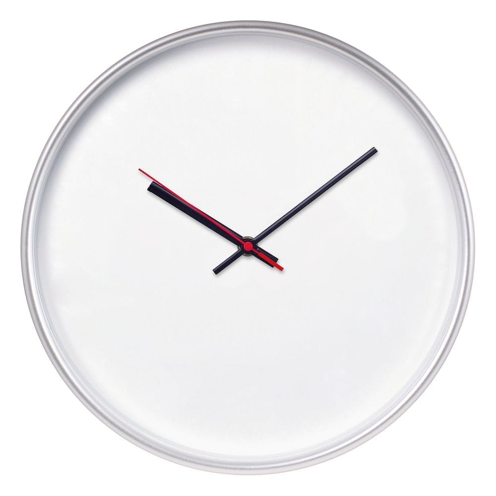 Часы настенные ChronoTop, серебристые с логотипом
