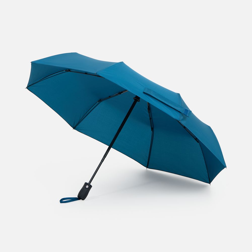 Зонт складной Brellix, морская волна с логотипом