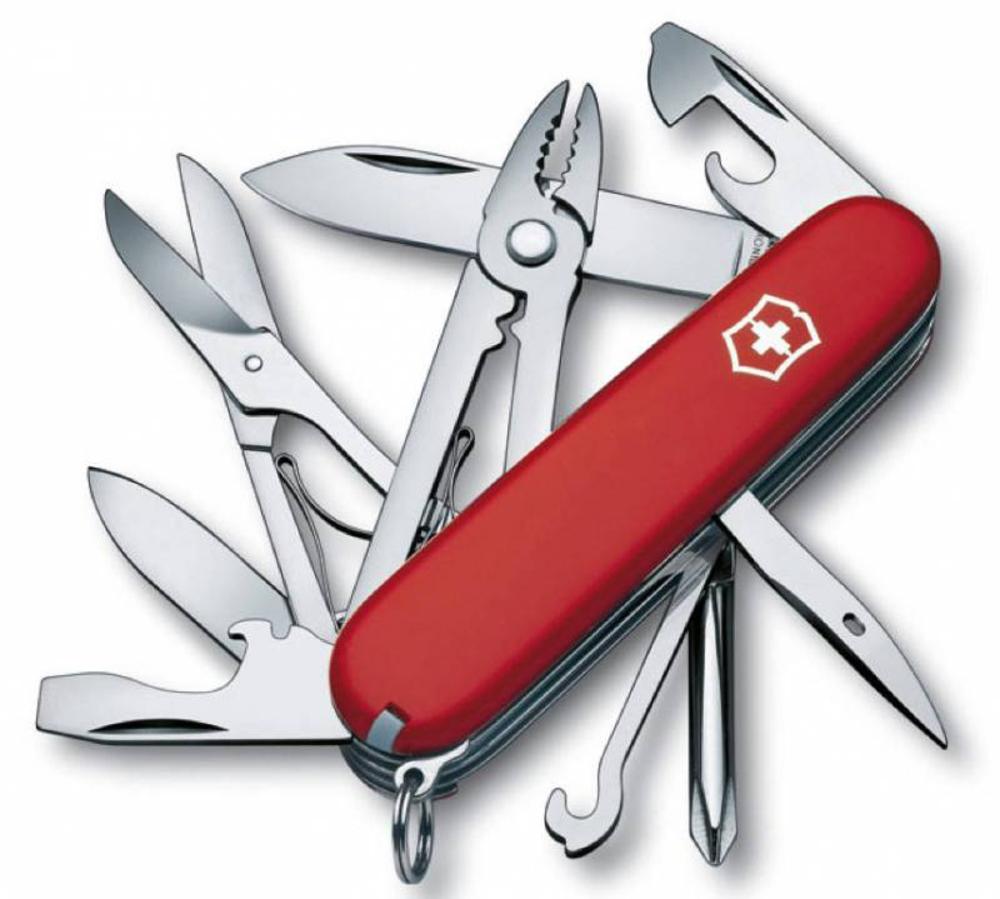 Офицерский нож Deluxe Tinker 91, красный с логотипом