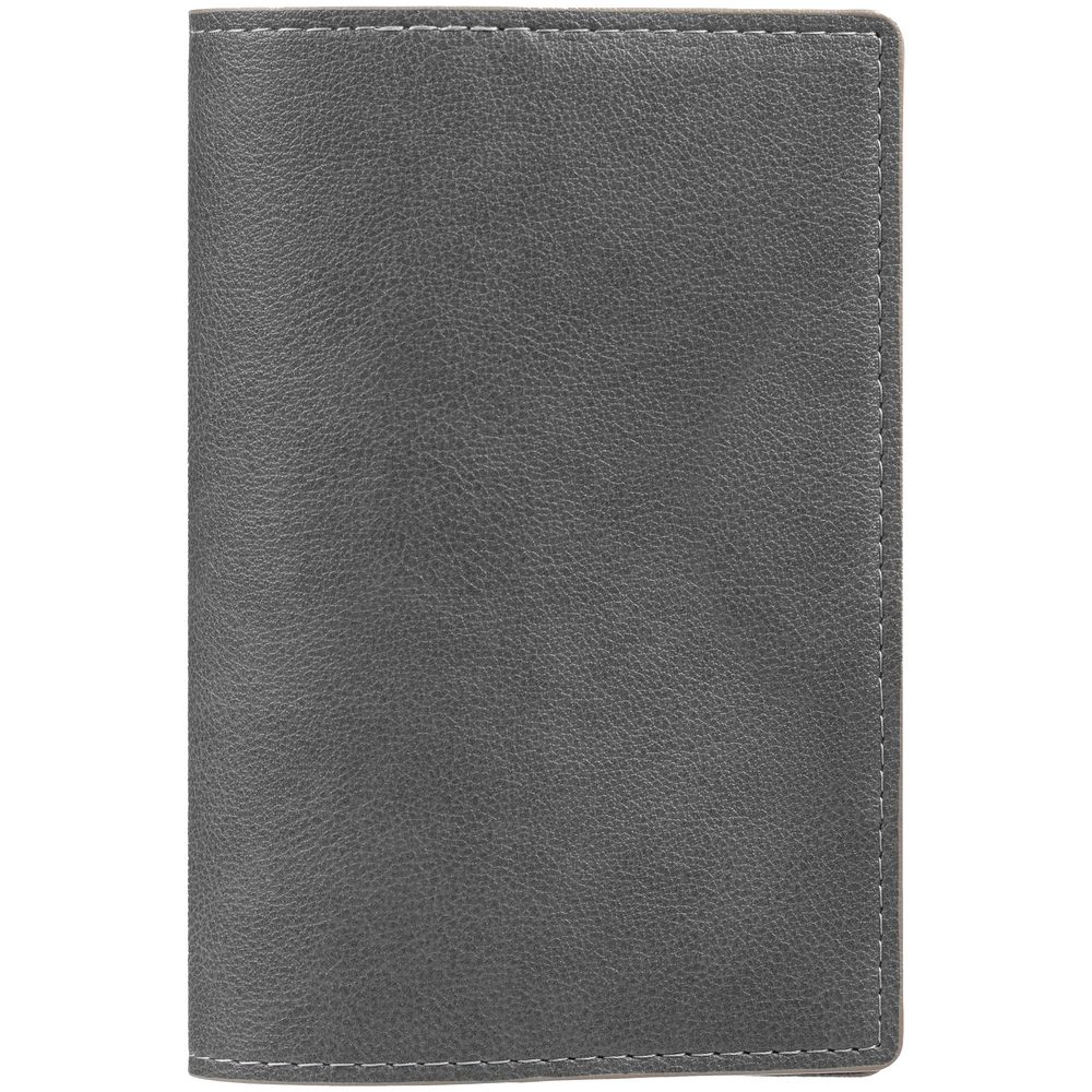 Обложка для паспорта Petrus, серая с логотипом