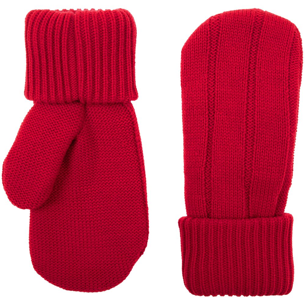 Варежки Knit Beat, красные с логотипом