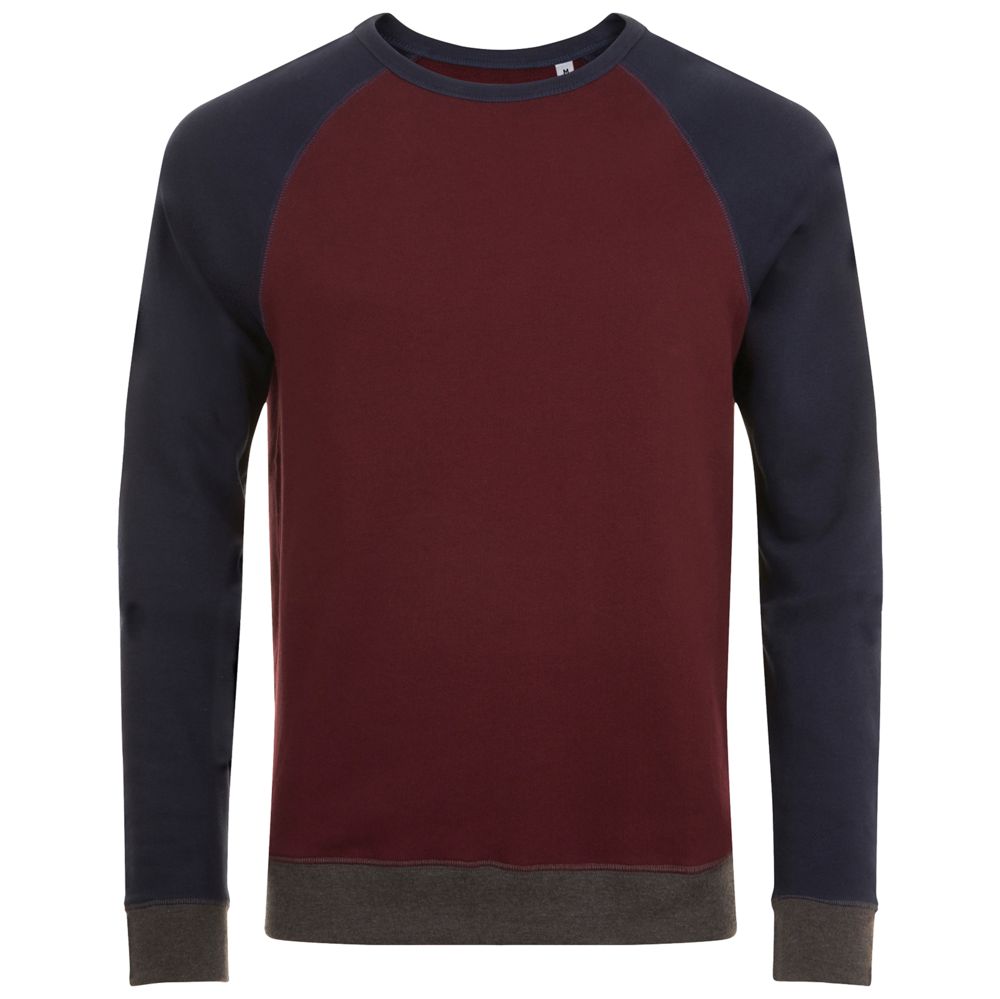 Толстовка унисекс Sandro, бордовая с темно-синим с логотипом