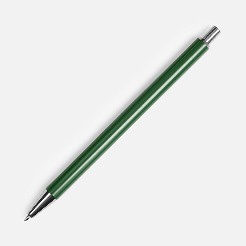 Ручка шариковая Slim Beam, зеленая с логотипом