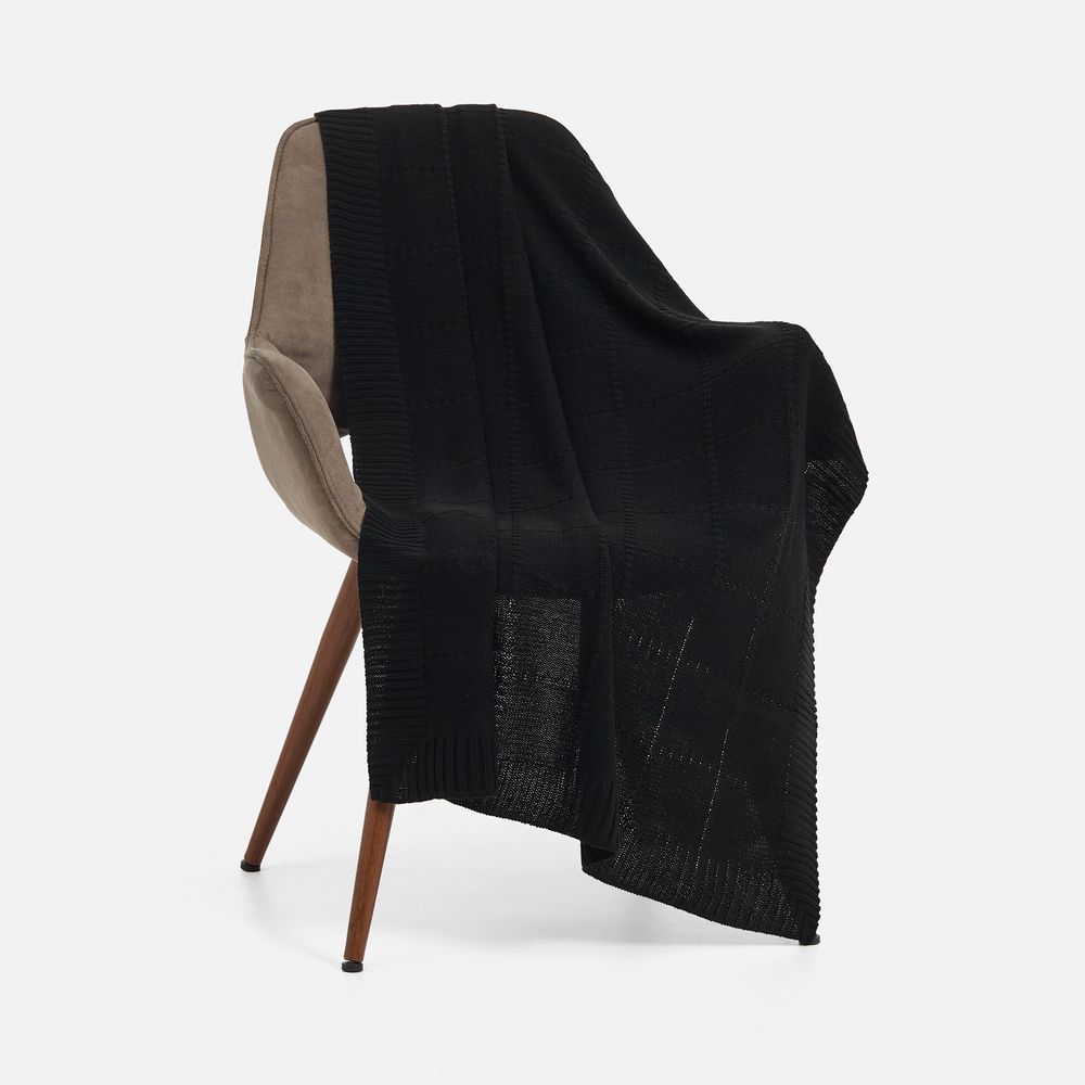 Плед Quadrisma, черный с логотипом