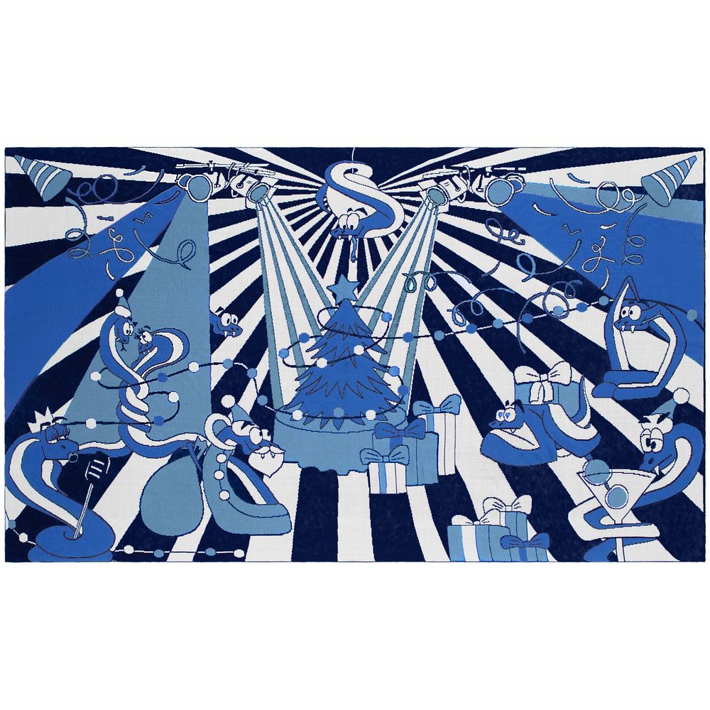 Плед Snake Your Body, синий с логотипом