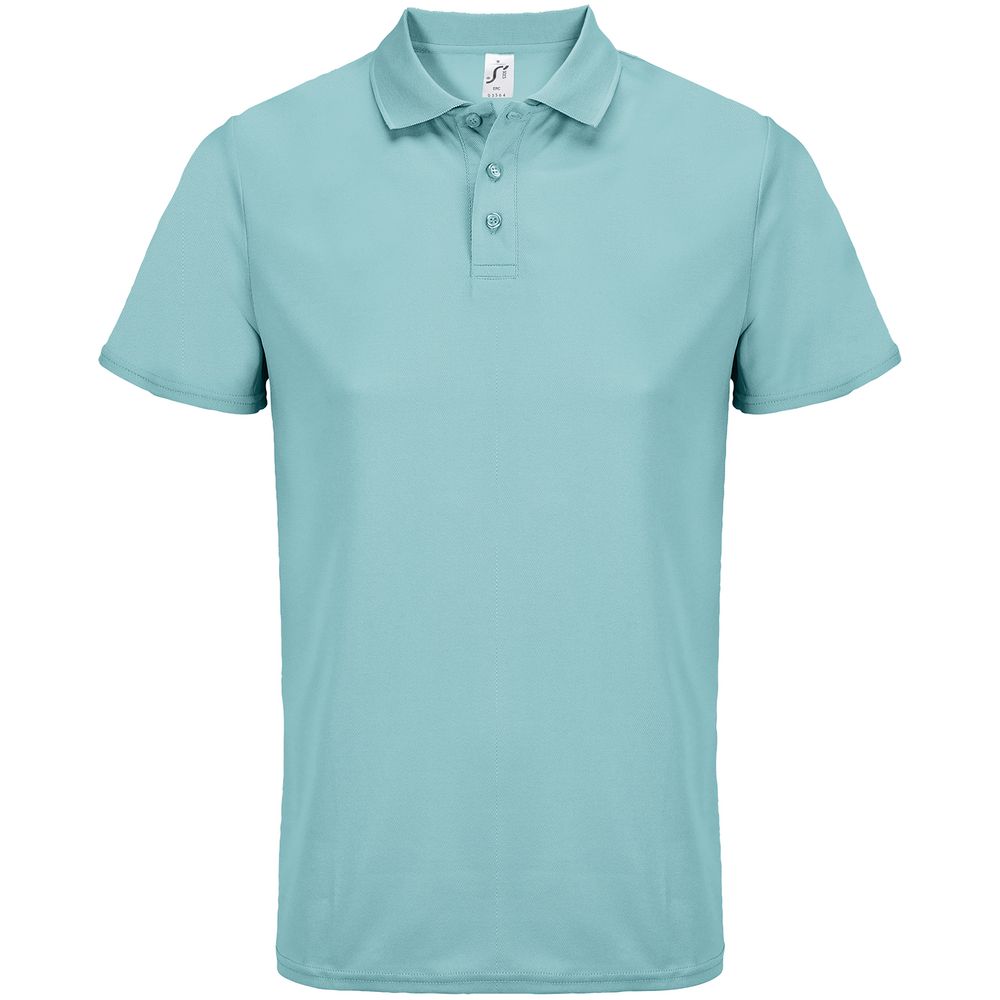 Рубашка поло унисекс Pitcher, голубая (морская волна) с логотипом