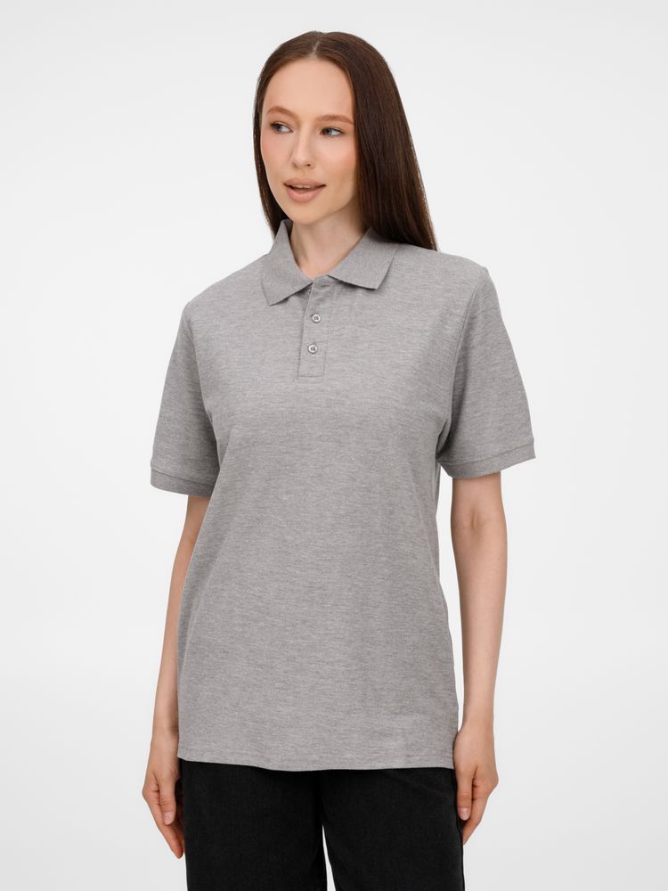 Рубашка поло унисекс Upswing, серый меланж с логотипом