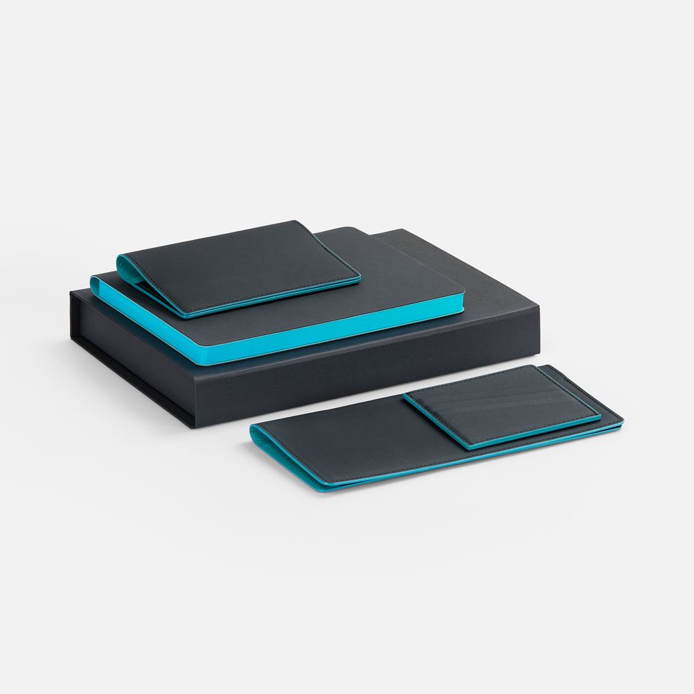 Набор Multimo Maxi, черный с бирюзовым с логотипом