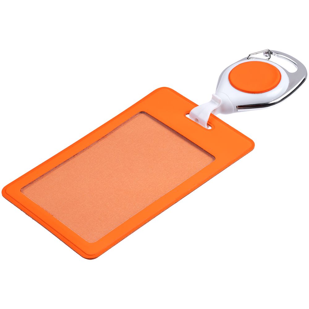 Чехол для пропуска с ретрактором Dorset, оранжевый с логотипом