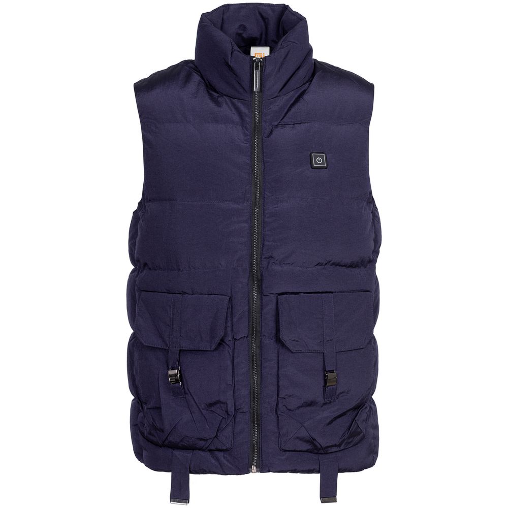 Жилет с подогревом Thermalli Zermatt, темно-синий с логотипом