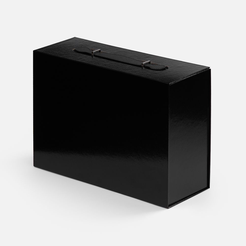 Коробка складная Holdfold, M, черная с логотипом