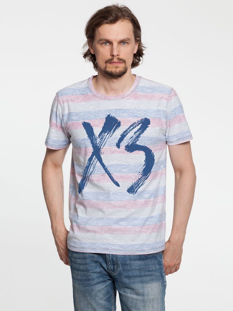 Футболка «ХЗ» двусторонняя, красная с синим с логотипом