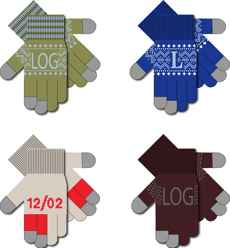 Сенсорные перчатки на заказ Guanti Tok, полушерсть с логотипом