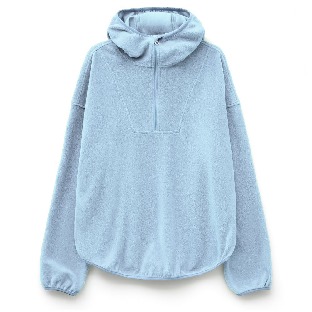 Анорак флисовый унисекс Fliska, голубой с логотипом