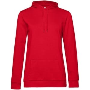Толстовка с капюшоном женская Hoodie, красная с логотипом