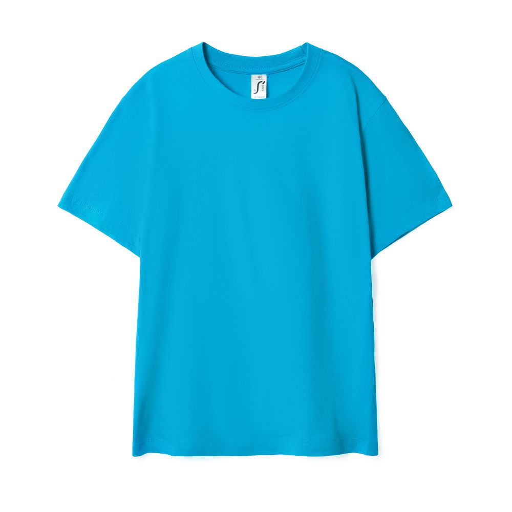 Футболка детская Regent Kids 150, бирюзовая с логотипом