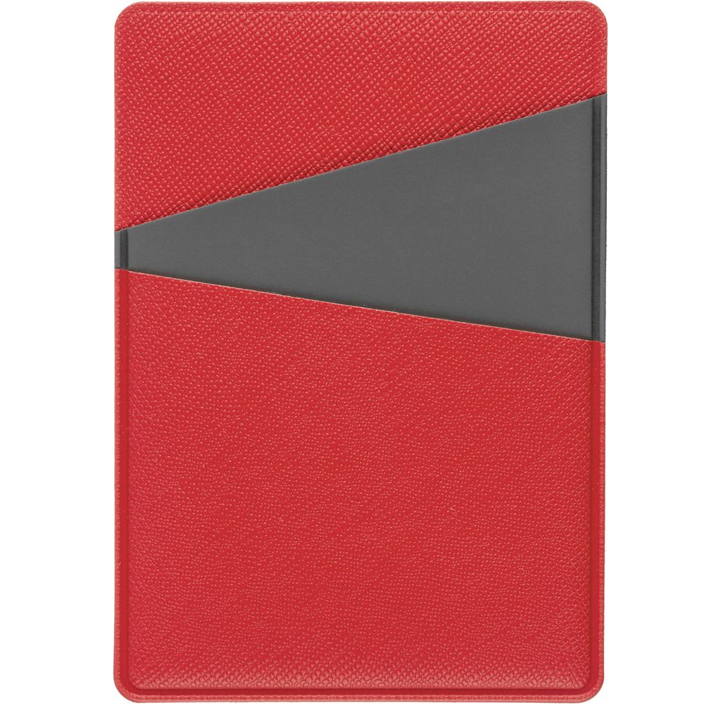 Картхолдер Dual, серо-красный с логотипом