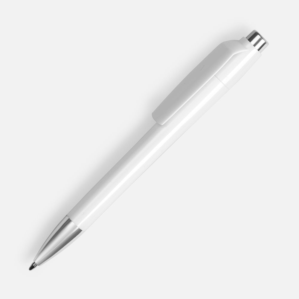 Ручка шариковая Klippa, белая с логотипом