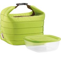 Набор Handy: термосумка и контейнер, малый, зеленый с логотипом