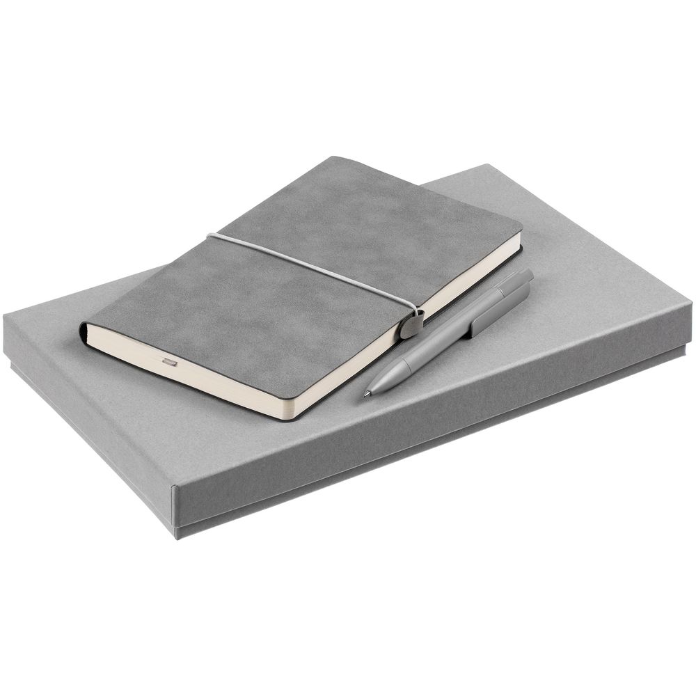 Набор Nubuk Simple, серый с логотипом