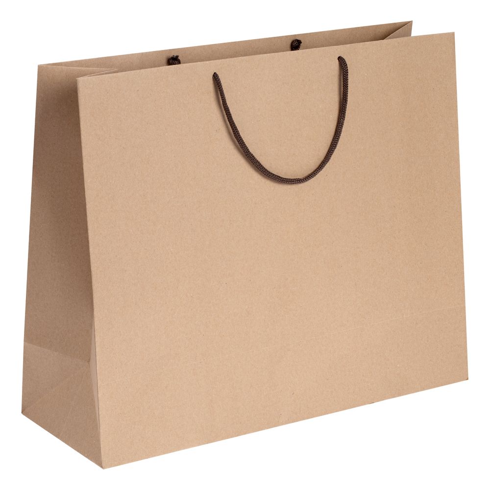 Пакет бумажный «Крафт», L, неокрашенный с логотипом