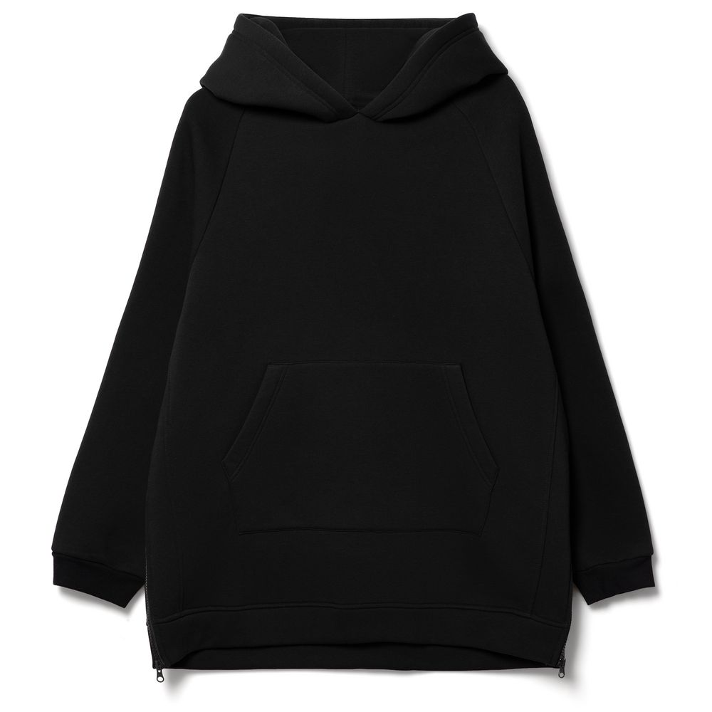 Худи унисекс оверсайз Easy Street, черное с логотипом