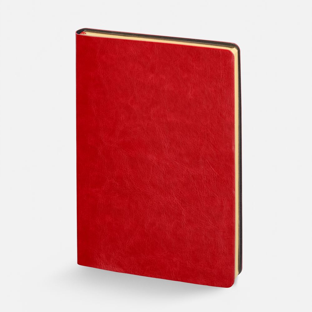 Ежедневник Nebraska Flex, недатированный, красный с золотистым с логотипом