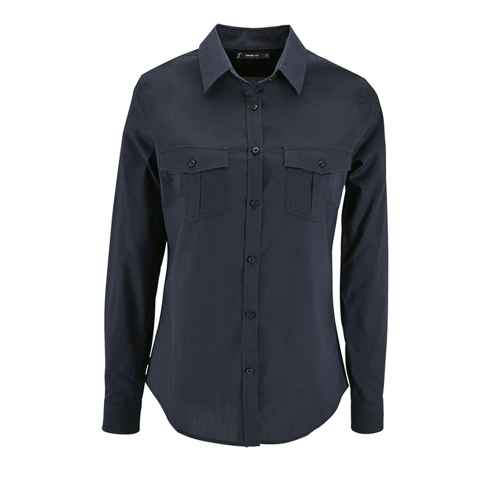 Рубашка женская Burma Women, темно-синяя с логотипом