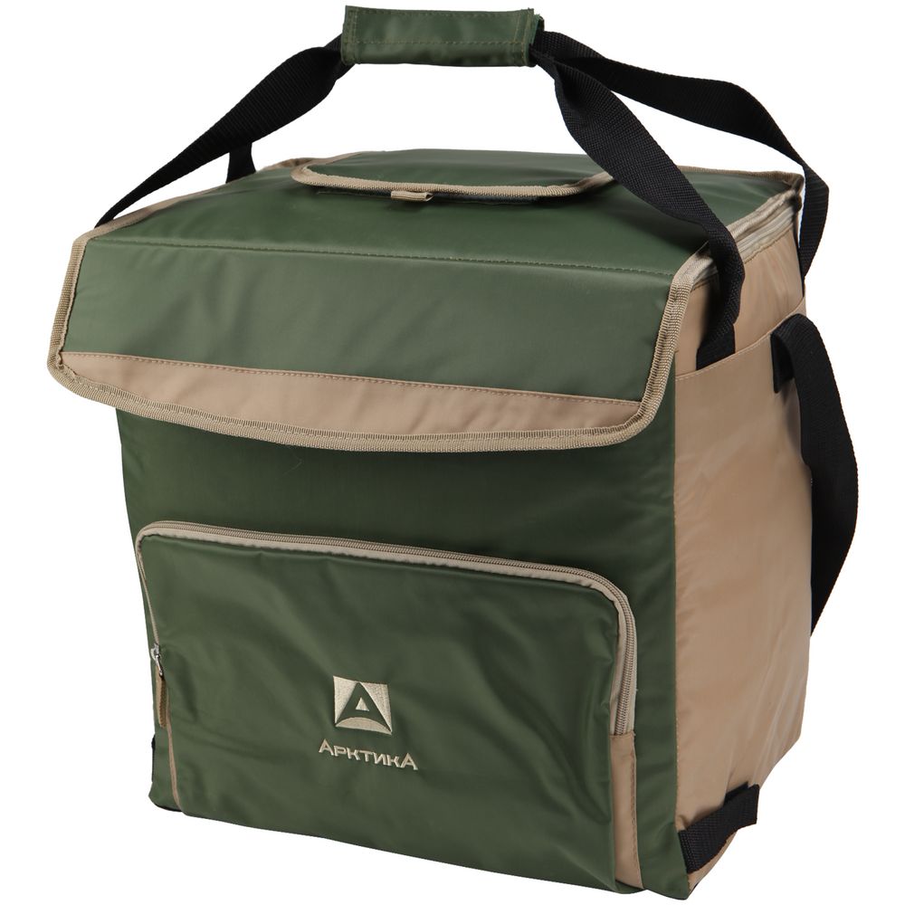 Термосумка с люком «Арктика», L, зеленая с логотипом